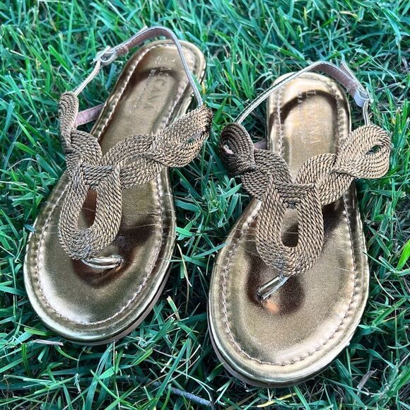 LASCANA Braided Tanals, Bronze, Women’s Sz 7 - Picture 7 of 12